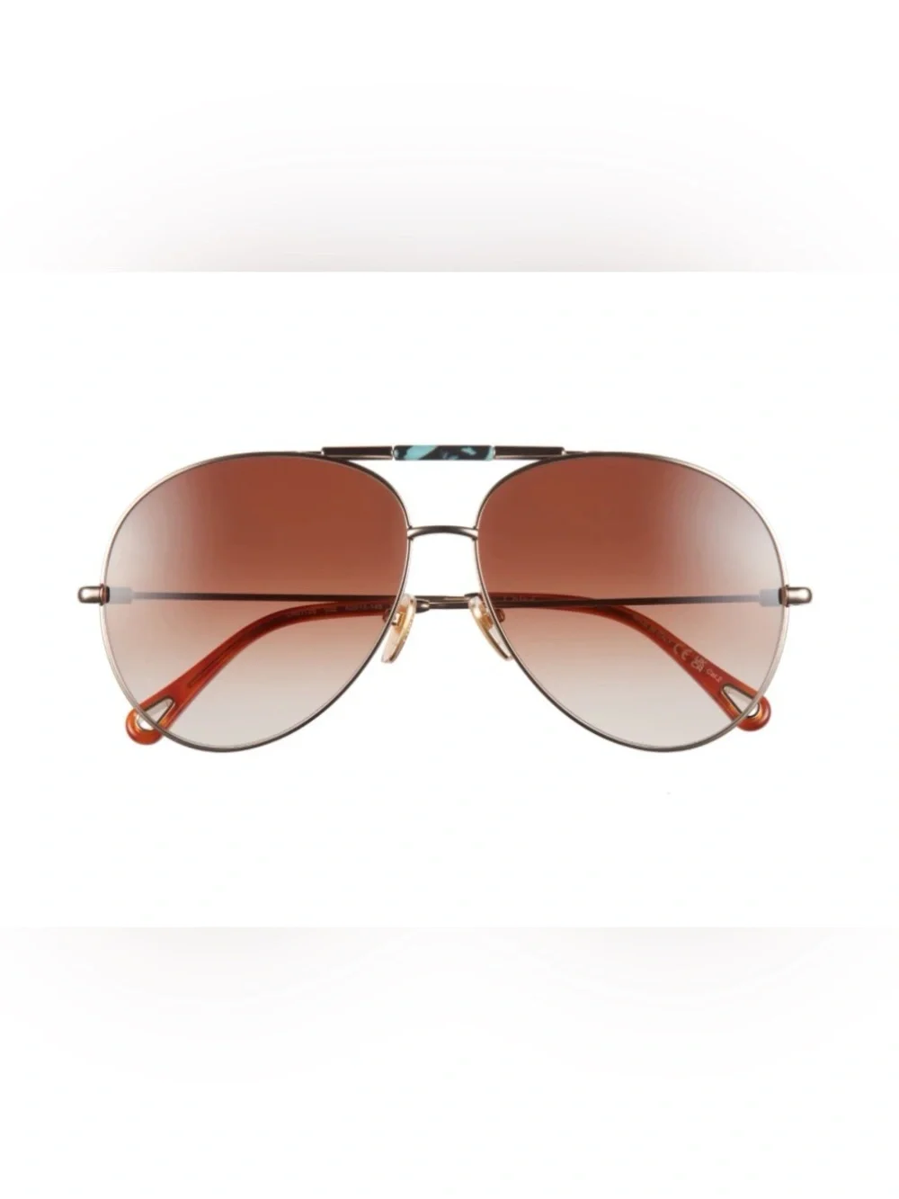 Chloe Oversized Aviator Gradient Brown Sunglasses